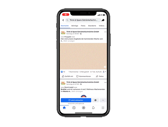 Google Ads & Social Media für Trink & Spare 8 Referenz - Trink und Spare Facebook-Feed
