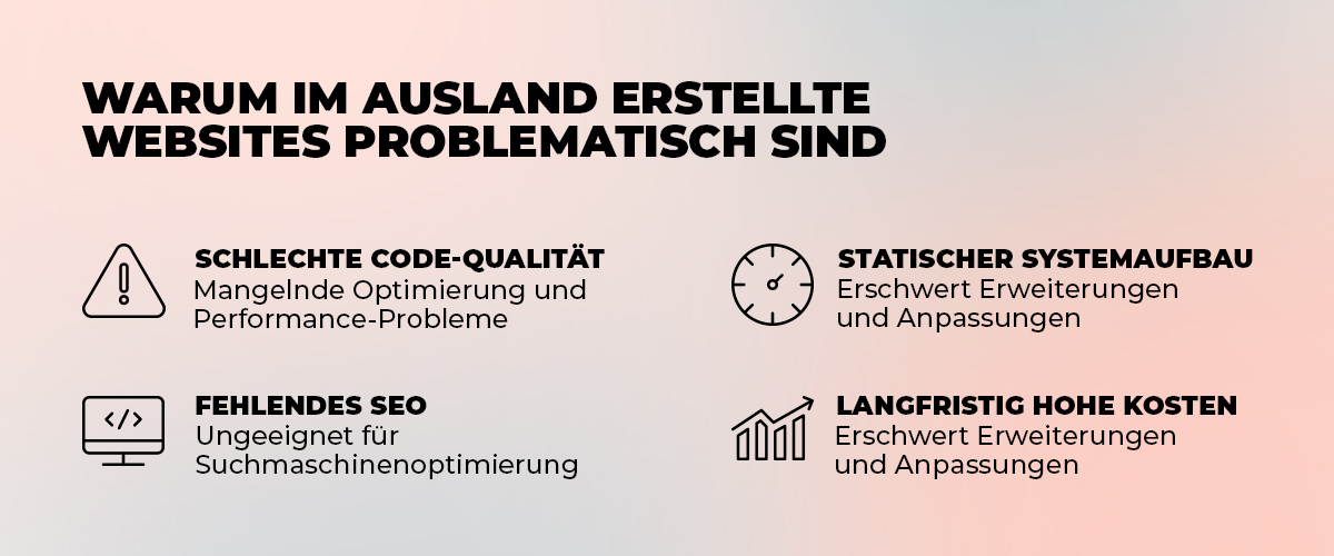 Warum im Ausland erstellte Websites problematisch sind - Infografik