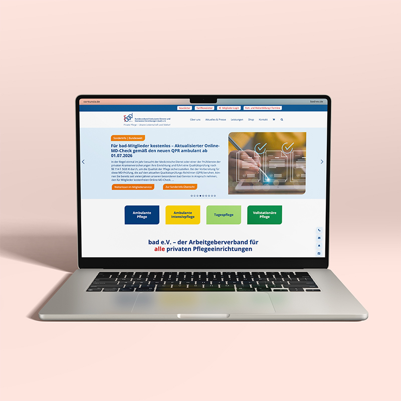 Website-Relaunch des bad e.V. mit Veranstaltungskalender, Online-Shop und Mitgliederbereich